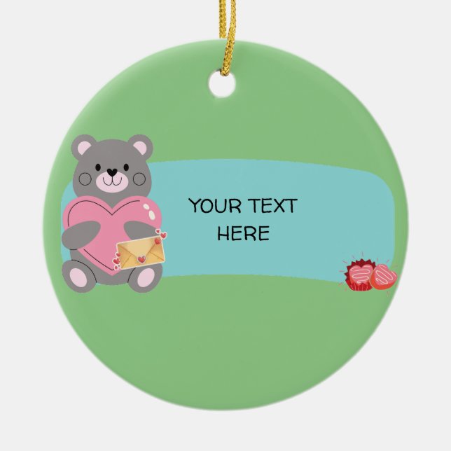 BEAR  CUSTOMIZABLE  CERAMIC ORNAMENT (Front)