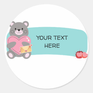 BEAR CUSTOMIZABLE CLASSIC ROUND STICKER