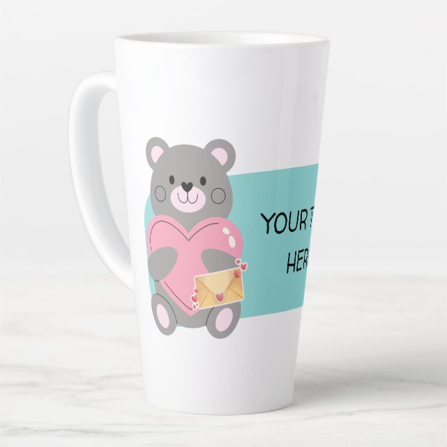 BEAR  CUSTOMIZABLE  LATTE MUG (Left Angle)