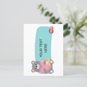 BEAR  CUSTOMIZABLE  POSTCARD