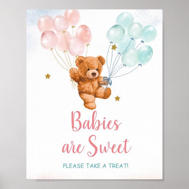 Bear Cute Babies Are Sweet Please Take A Treat Poster (Front)