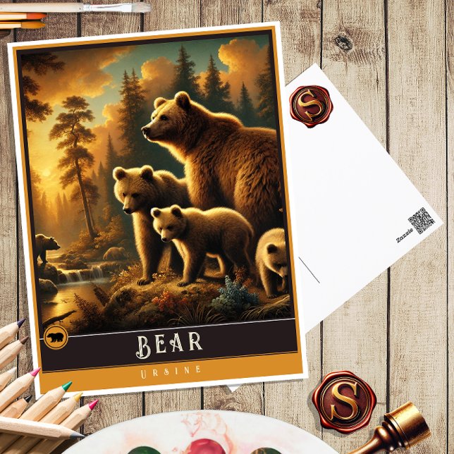 Bear | Cute Family Vintage Animal Postcard (Creator Uploaded)