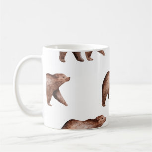 Bear Cuteness: Watercolor Animal Pattern Coffee Mug
