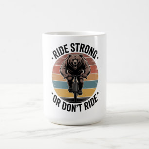 Bear Cycling Vintage Sunset Biker Design Coffee Mug