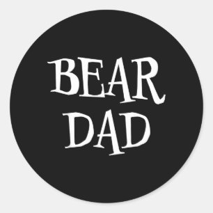 Bear Dad Funny Cute Halloween Bear Lover Scary Classic Round Sticker