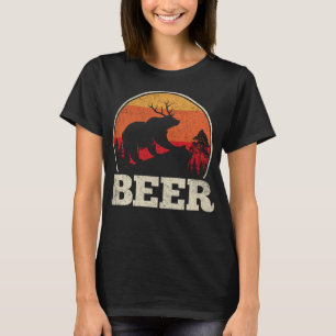 Bear Deer Antlers Funny Craft Beer Retro Graphic G T-Shirt