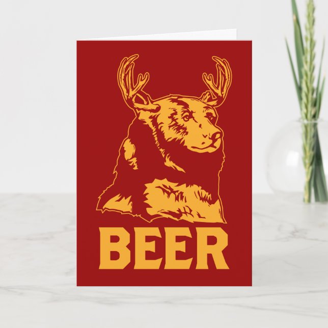 Bear + Deer = Beer Card (Front)