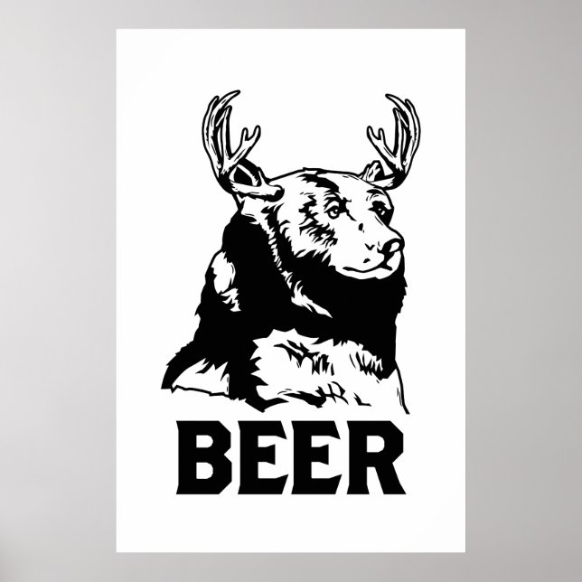 Bear + Deer = Beer Poster (Front)