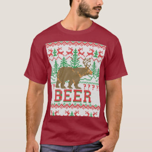 Bear Deer or Beer Christmas Jumper Knitting T-Shirt