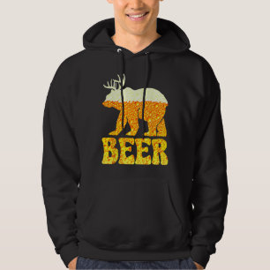 Bear Deer Vintage Beer Humor Dad Papa Brother Hoodie