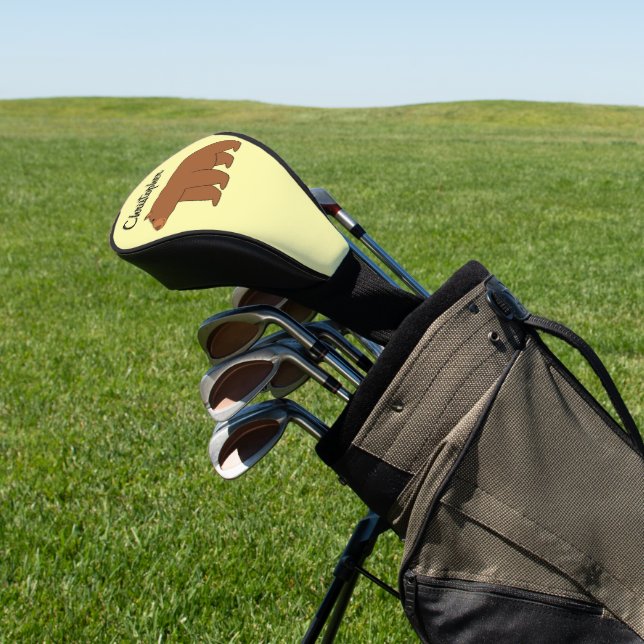 Bear Design Any Colour Background Golf Head Cover (In Situ)