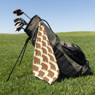 Bear Design Any Colour Background Golf Towel