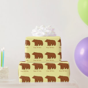 Bear Design Birthday Present Wrapping Paper