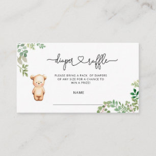 Bear diaper raffle ticket enclosure card