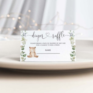 Bear diaper raffle ticket enclosure card