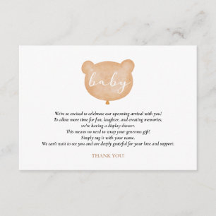 Bear Display Shower Insert Card