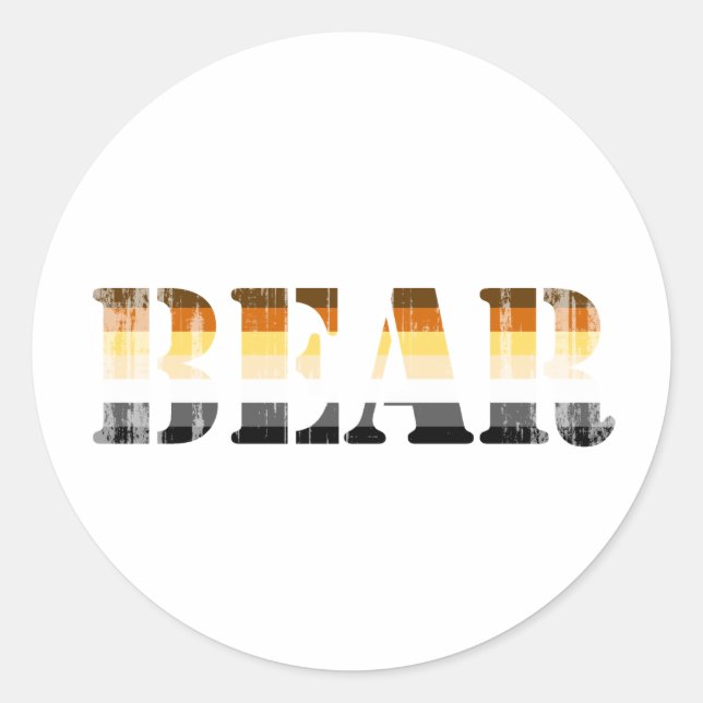 BEAR distressed Classic Round Sticker (Front)
