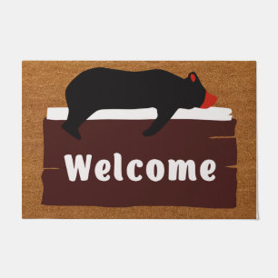Bear Doormat, Personalised Door Mat, Black Bear Doormat