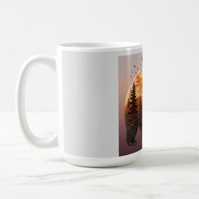 Bear Double Exposure Forest Coffee Mug (Left)