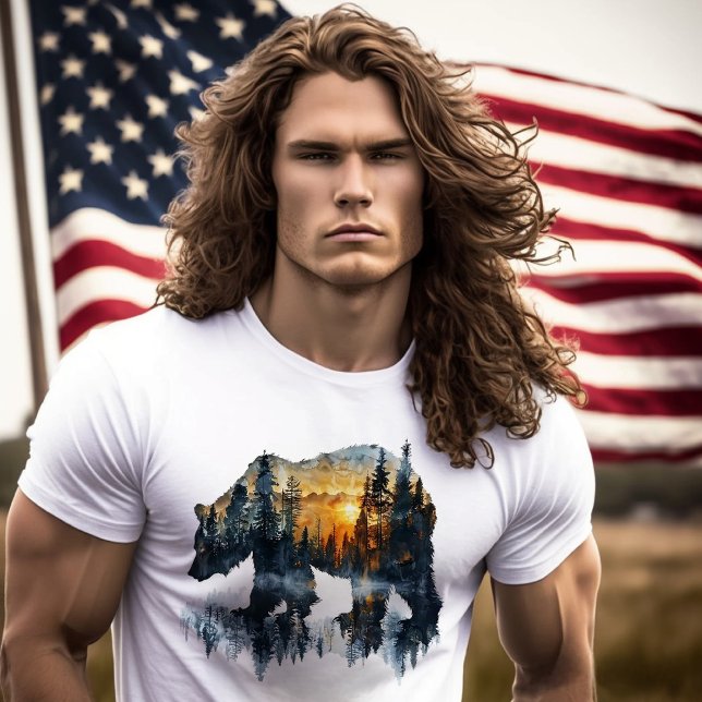 Bear Double Exposure T-Shirt (Creator Uploaded)