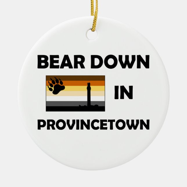 Bear Down In Provincetown Ceramic Tree Decoration (Front)