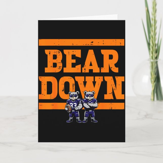Bear Down Women Kids Boys Girls Youth Teen Men  Card (Front)