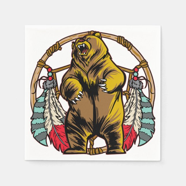 Bear Dream Catcher Napkin (Front)