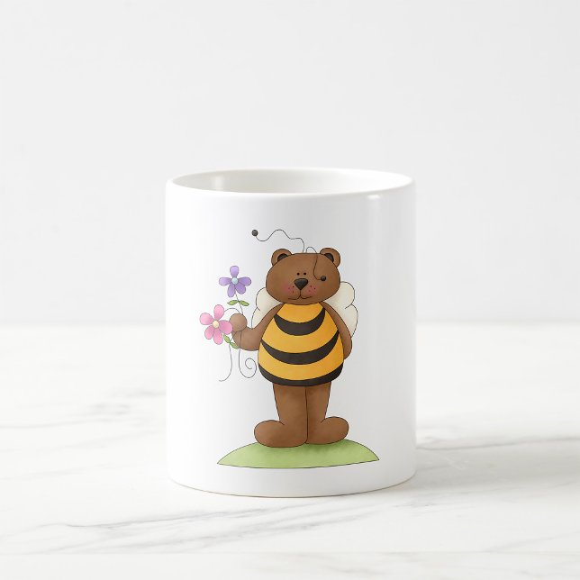 Bear Dressed as Bumblebee with Flowers Coffee Mug (Creator Uploaded)