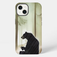 Bear Drinking Coffee in the Woods