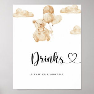 Bear Drinks help yourself Poster