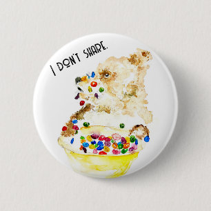 Bear Eating Cereal 6 Cm Round Badge