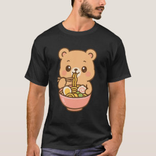 Bear Eating Ramen Noodles Kawaii Cute Funny 1 T-Shirt