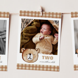 Bear Editable Monthly Photo Banner Card