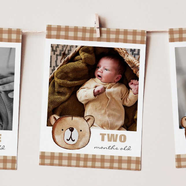 Bear Editable Monthly Photo Banner Card (Creator Uploaded)