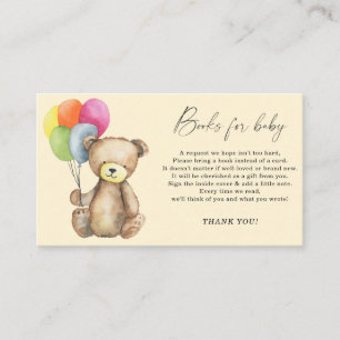 Bear elegant baby book request enclosure card