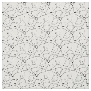 Bear Fabric Polar Bear Art Fabric Mother & Cubs