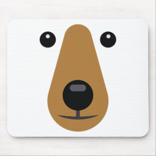 Bear Face Cute Easy Halloween Costume Kids Adults Mouse Pad