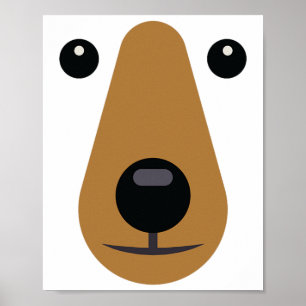 Bear Face Cute Easy Halloween Costume Kids Adults  Poster