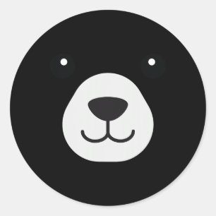 Bear Face Halloween Costume Bear Animal Kids Classic Round Sticker