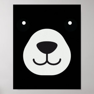 Bear Face Halloween Costume Bear Animal Kids Poster