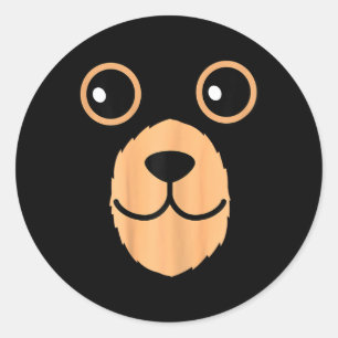 Bear Face Halloween Costume Brown Bear Animal Kids Classic Round Sticker