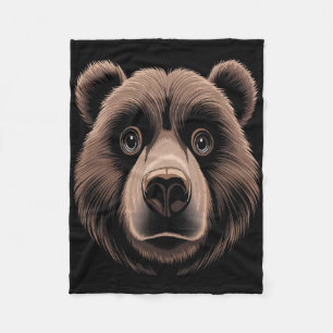 Bear Face Halloween Costume Brown Bear Animal Kids Fleece Blanket