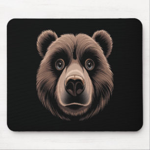 Bear Face Halloween Costume Brown Bear Animal Kids Mouse Pad