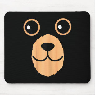 Bear Face Halloween Costume Brown Bear Animal Kids Mouse Pad