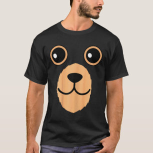 Bear Face Halloween Costume Brown Bear Animal Kids T-Shirt