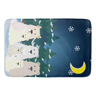 Bear family bath mat