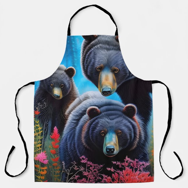 Bear family Collage Apron (Front)