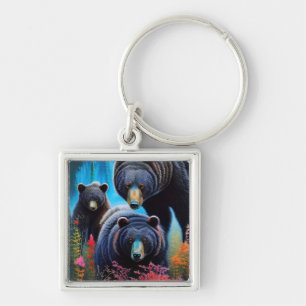 Bear family collage key ring