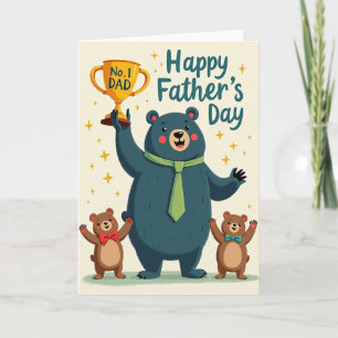 Bear Family Fathers Day Trophy Card
