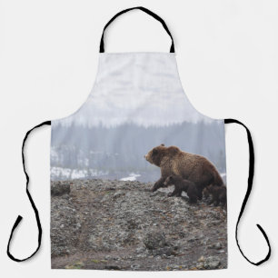 BEAR FAMILY IN YELLOWSTONE APRON